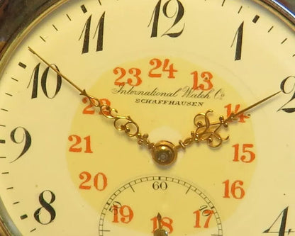 International Watch IWC Schaffhausen 0,800 Silber Taschenuhr HTU ca. 1910 - Sammler - Uhren