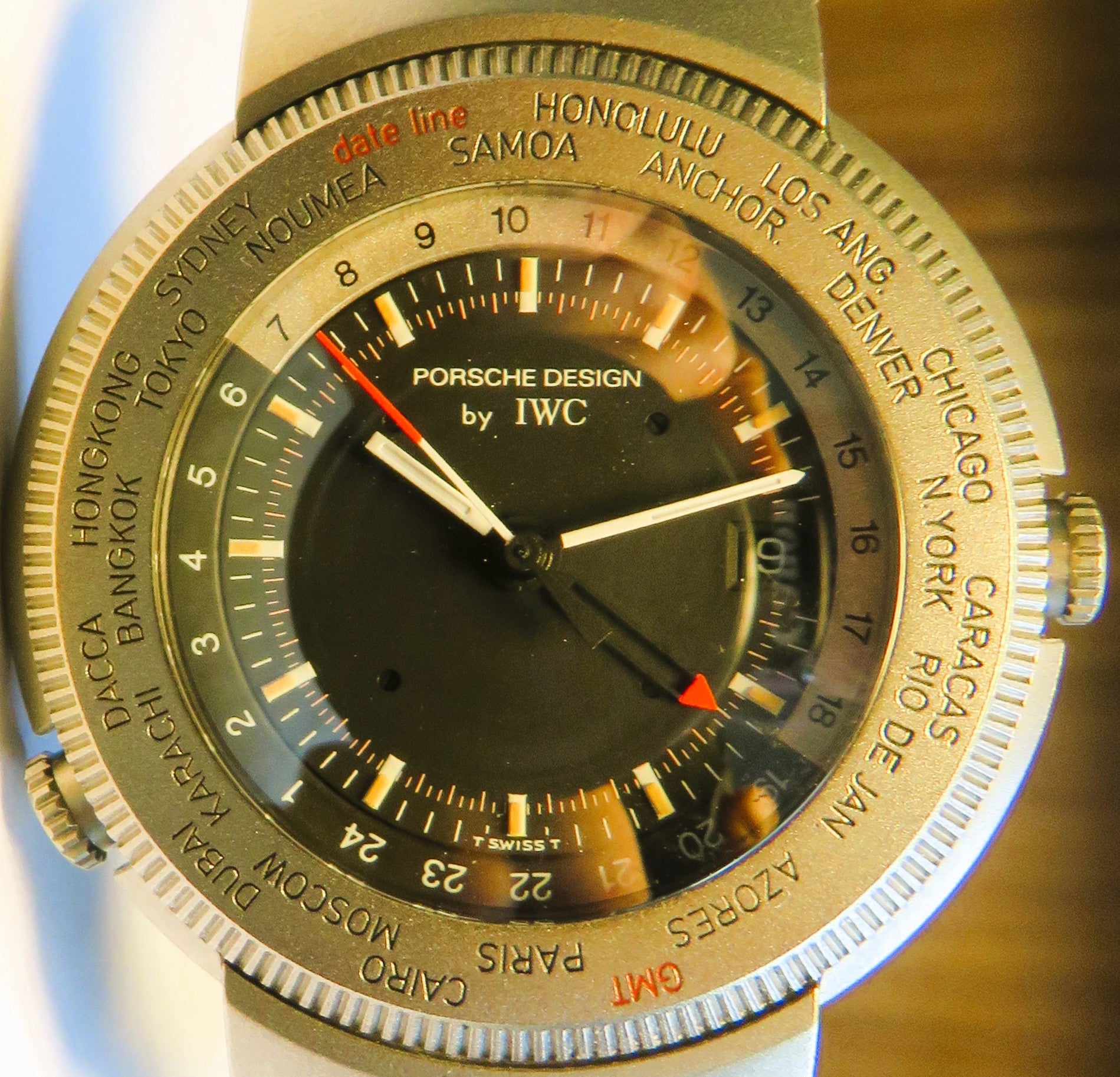 IWC Porsche Design Ref 3821 Titan World Time Quarz Herren AU Fullset Papiere - Sammler - Uhren
