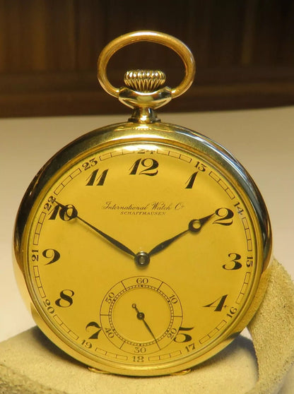IWC Schaffhausen 14K 585 Gold Luxus Taschenuhr Lepine Herren HTU Schwanenhals - Sammler - Uhren