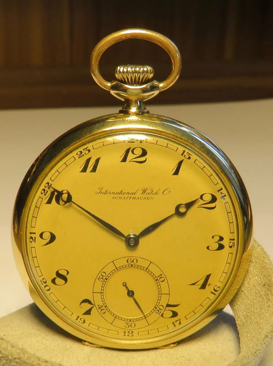 IWC Schaffhausen 14K 585 Gold Luxus Taschenuhr Lepine Herren HTU Schwanenhals - Sammler - Uhren