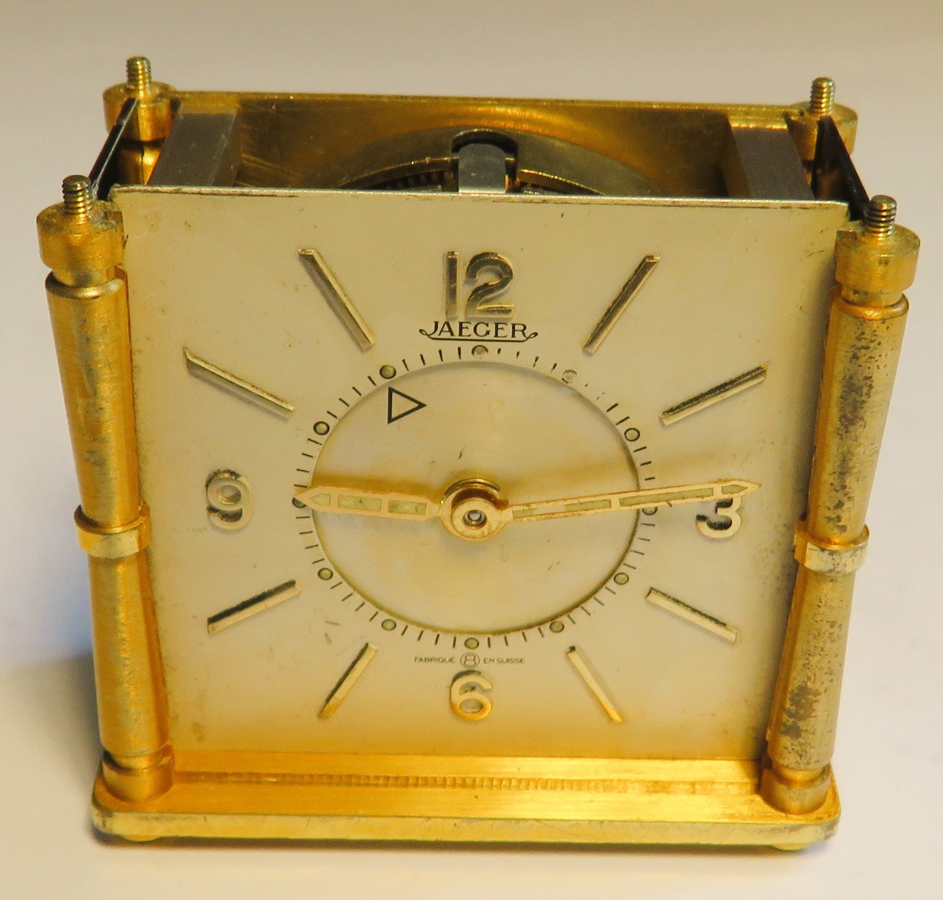 Jaeger LeCoultre Memovox Tischuhr Reisewecker 49mm x 51mm ca. 1950 - Sammler - Uhren