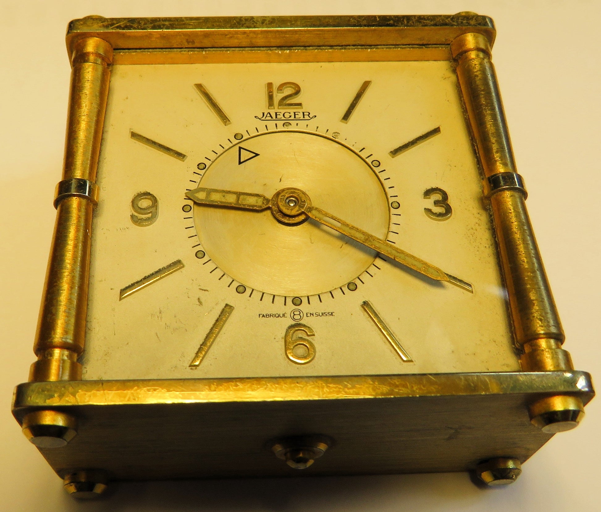 Jaeger LeCoultre Memovox Tischuhr Reisewecker 49mm x 51mm ca. 1950 - Sammler - Uhren