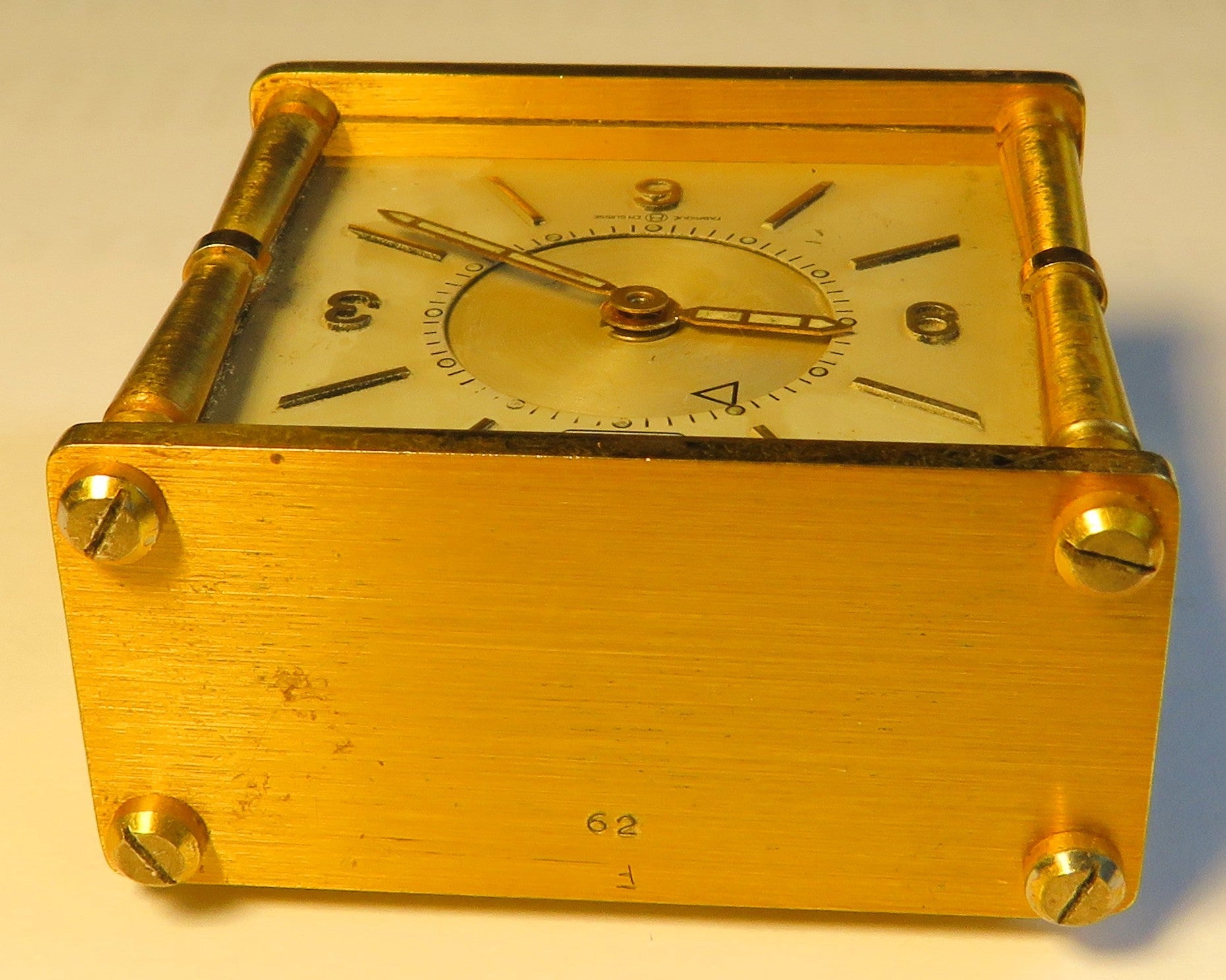 Jaeger LeCoultre Memovox Tischuhr Reisewecker 49mm x 51mm ca. 1950 - Sammler - Uhren