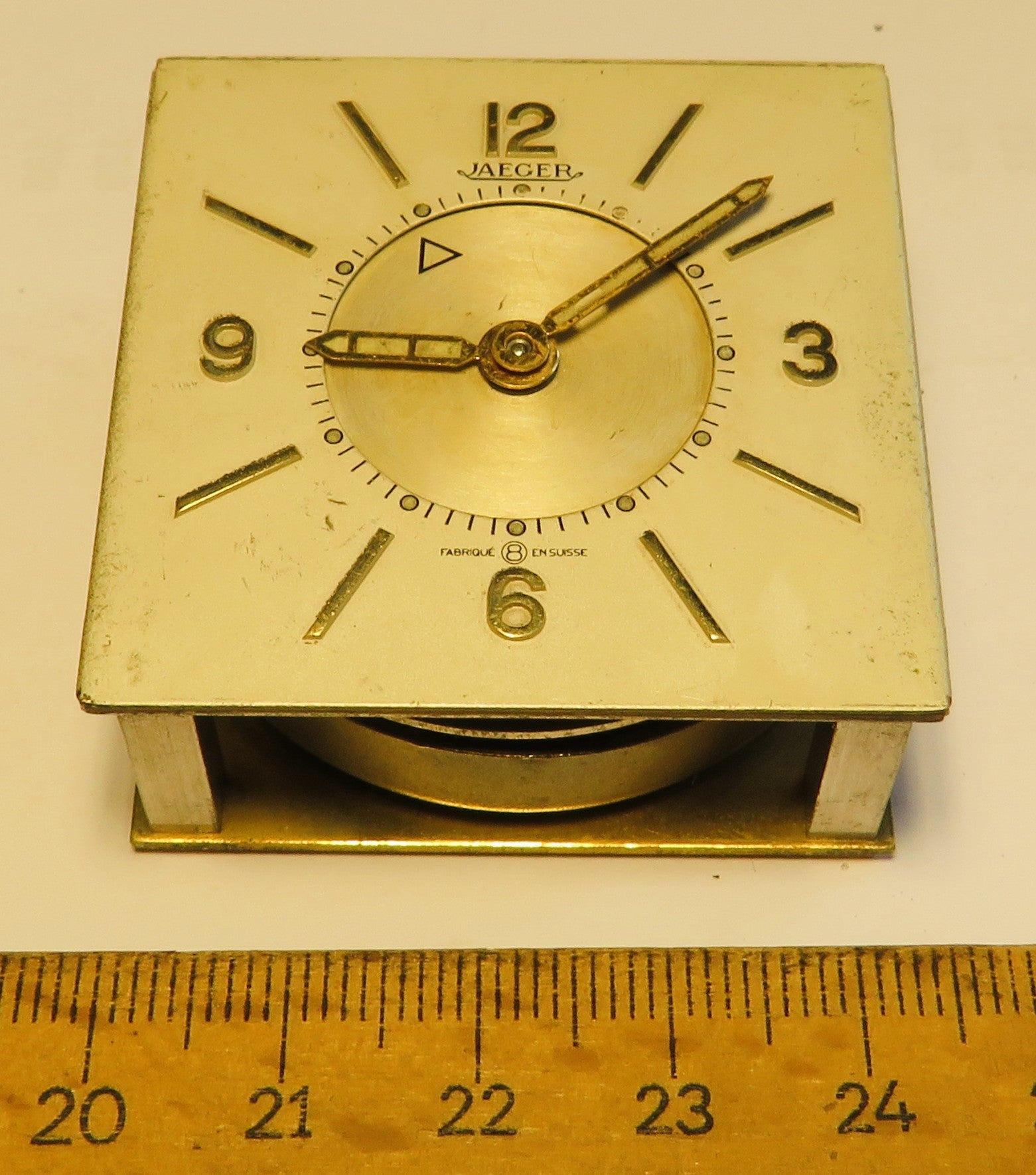 Jaeger LeCoultre Memovox Tischuhr Reisewecker 49mm x 51mm ca. 1950 - Sammler - Uhren