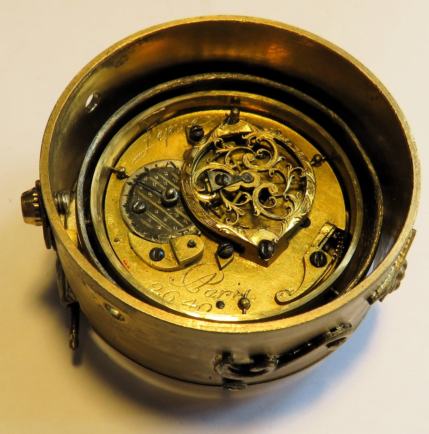 Jean Antoine Lépine musealer Rokoko Parfum Flakon mit Spindel Uhr ca. 1760 - Sammler - Uhren