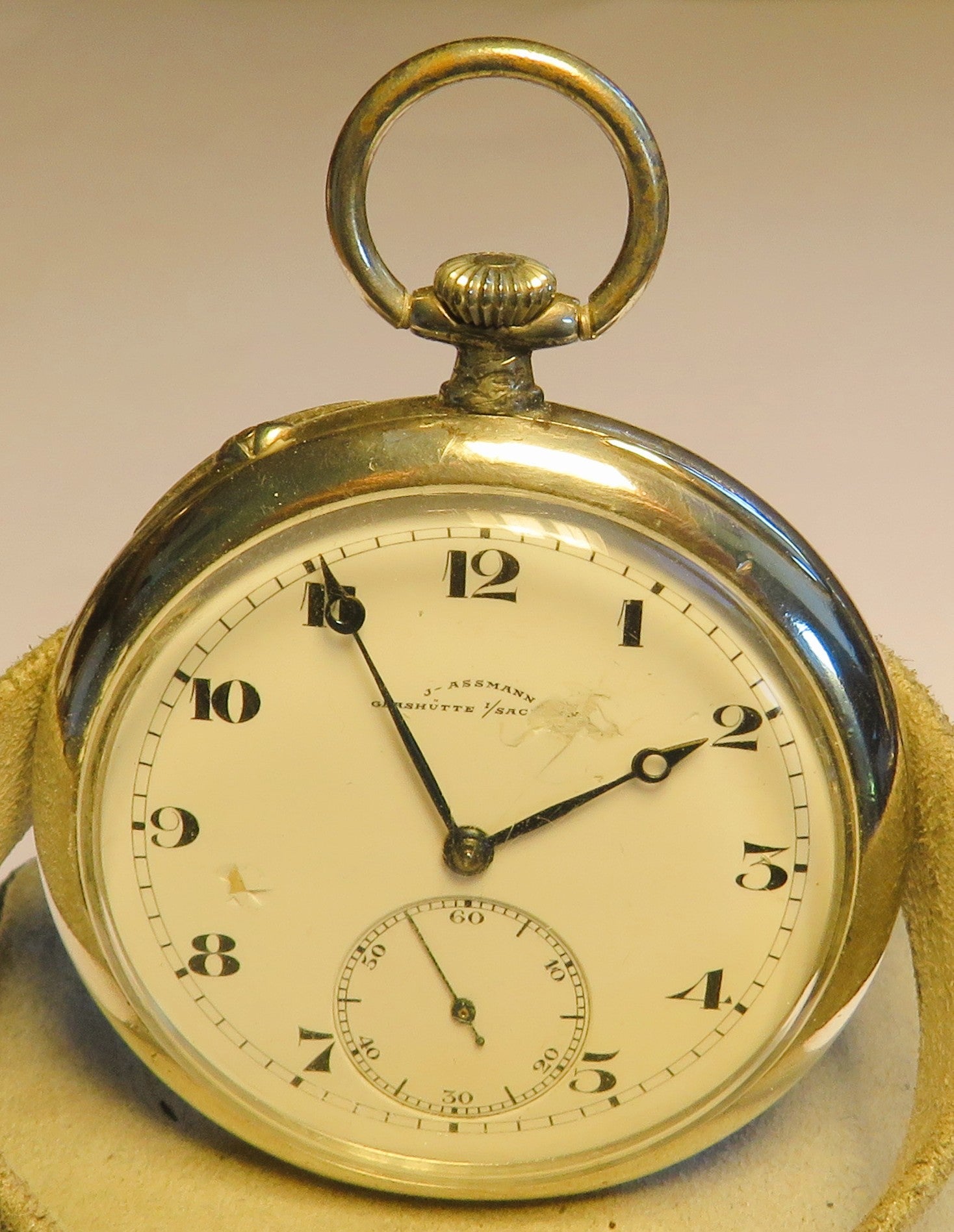 Julius Assmann 900 Silber HTU seltenes Breguet Zifferblatt, Glashütte ca. 1920 - Sammler - Uhren