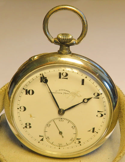 Julius Assmann 900 Silber HTU seltenes Breguet Zifferblatt, Glashütte ca. 1920 - Sammler - Uhren