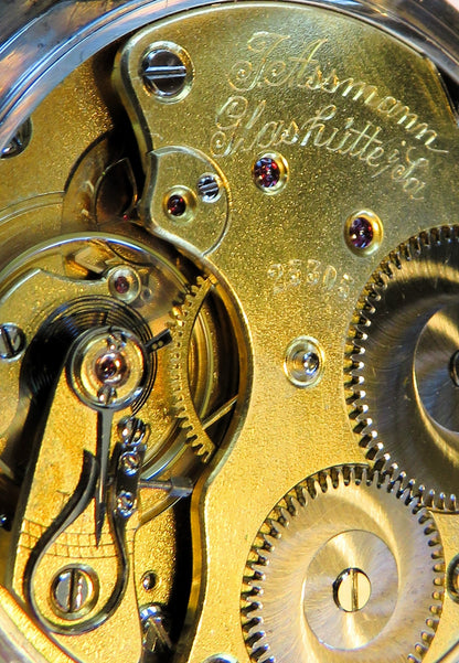 Julius Assmann 900 Silber HTU seltenes Breguet Zifferblatt, Glashütte ca. 1920 - Sammler - Uhren