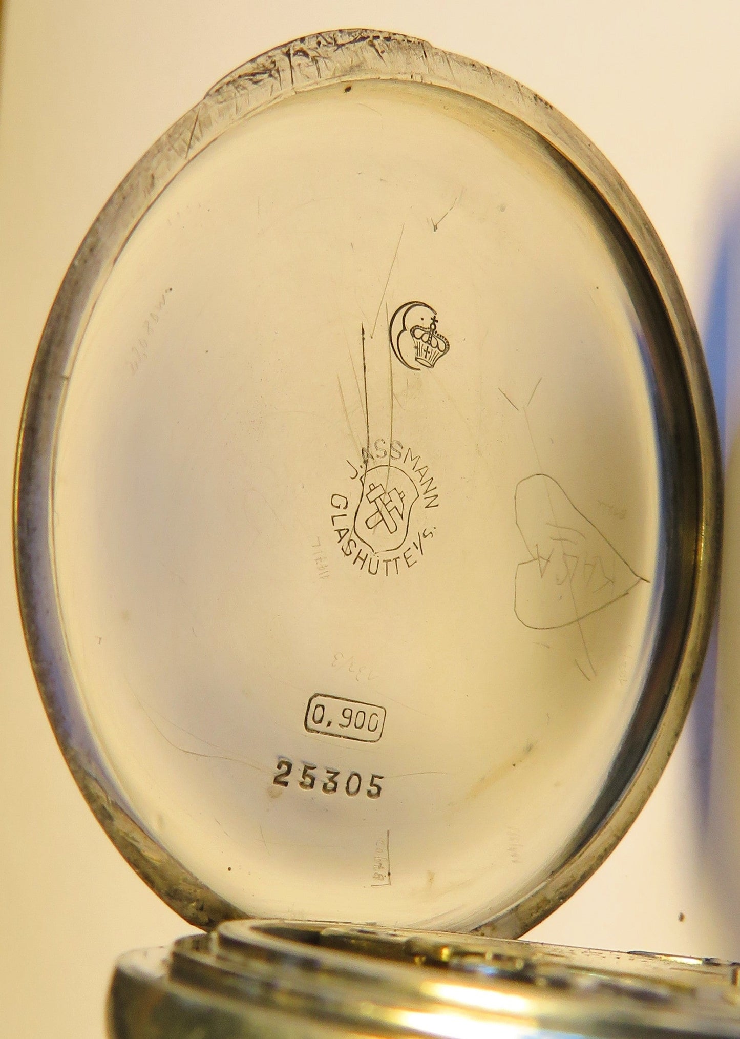 Julius Assmann 900 Silber HTU seltenes Breguet Zifferblatt, Glashütte ca. 1920 - Sammler - Uhren