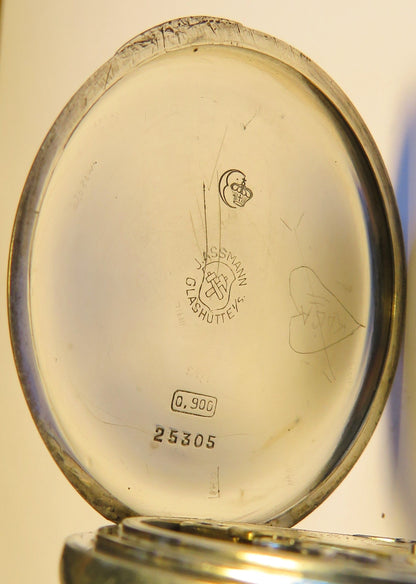 Julius Assmann 900 Silber HTU seltenes Breguet Zifferblatt, Glashütte ca. 1920 - Sammler - Uhren