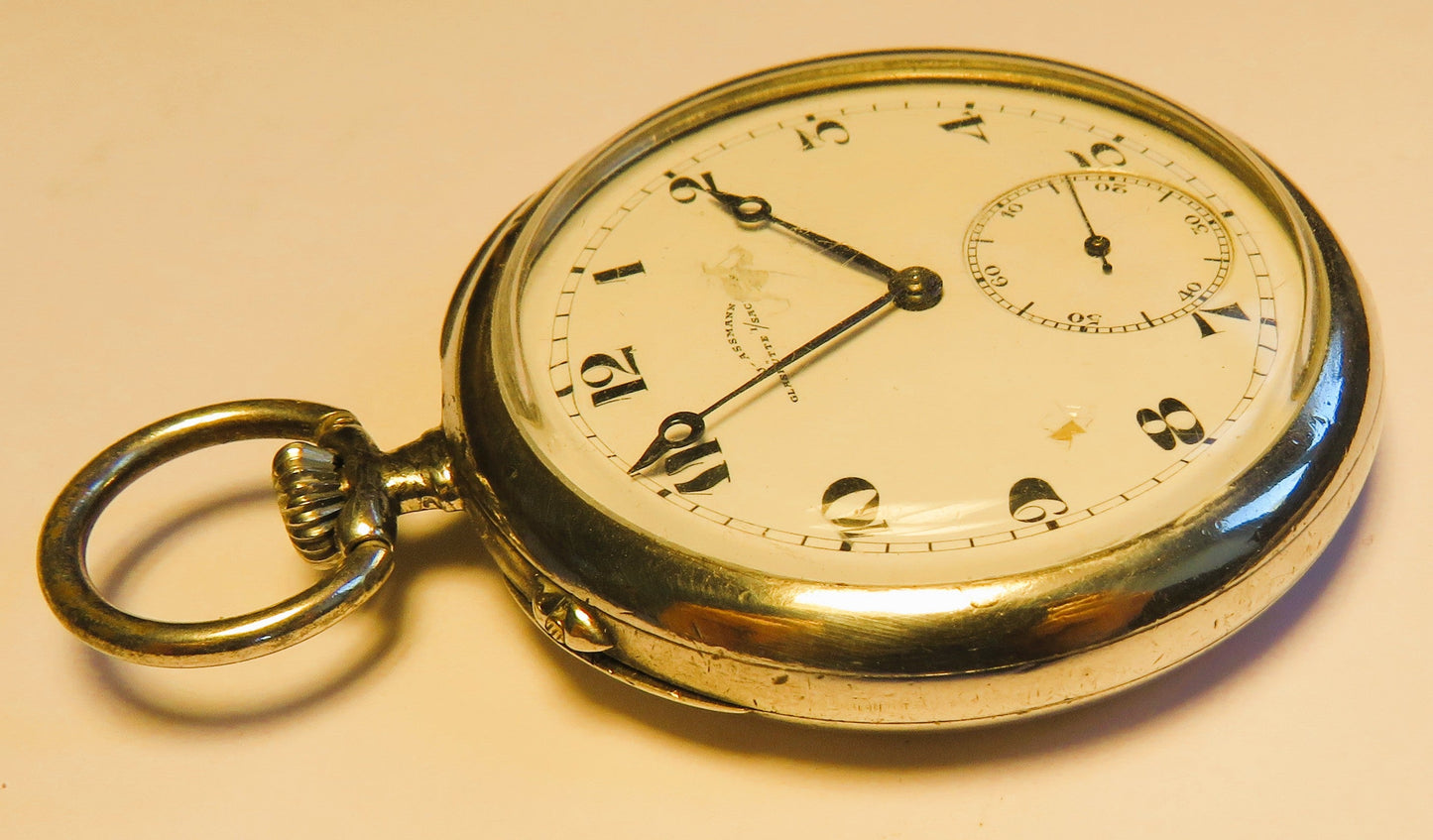 Julius Assmann 900 Silber HTU seltenes Breguet Zifferblatt, Glashütte ca. 1920 - Sammler - Uhren