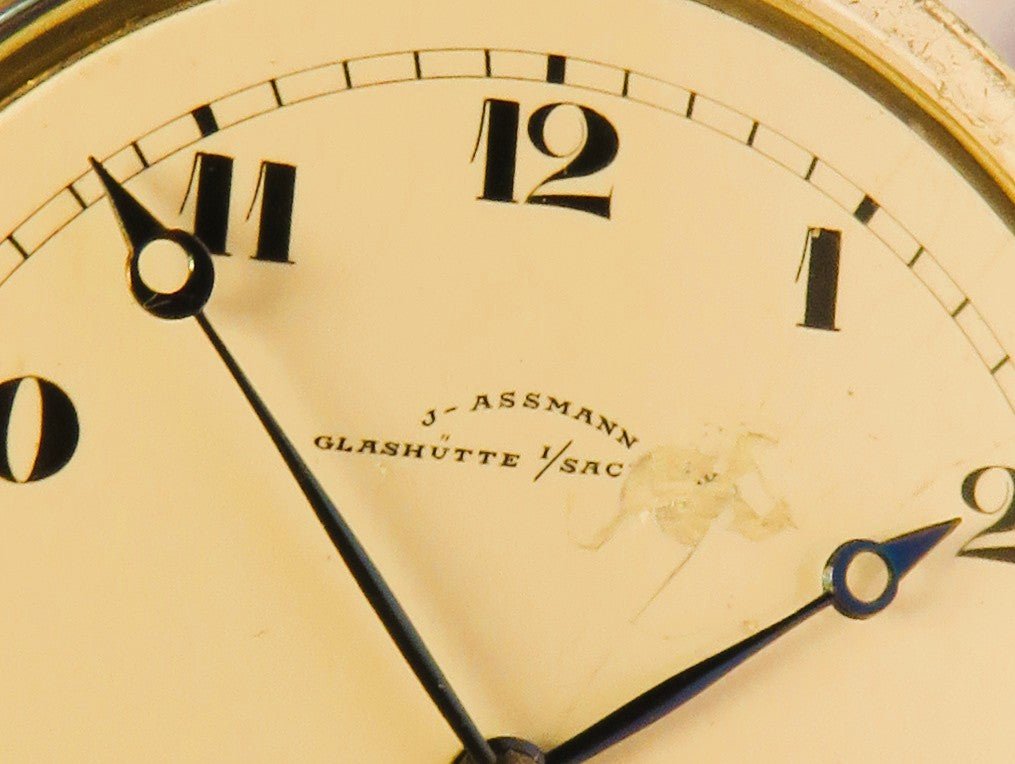 Julius Assmann 900 Silber HTU seltenes Breguet Zifferblatt, Glashütte ca. 1920 - Sammler - Uhren