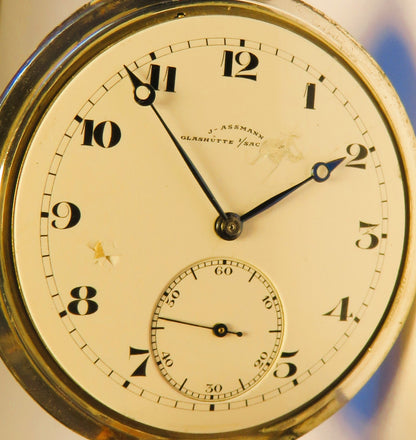 Julius Assmann 900 Silber HTU seltenes Breguet Zifferblatt, Glashütte ca. 1920 - Sammler - Uhren