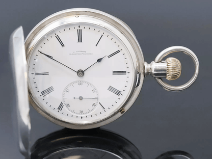 Julius Assmann Glashütte 900 Silber Herrentaschenuhr Gehäuse - und Werk Nummern identisch - Sammler - Uhren
