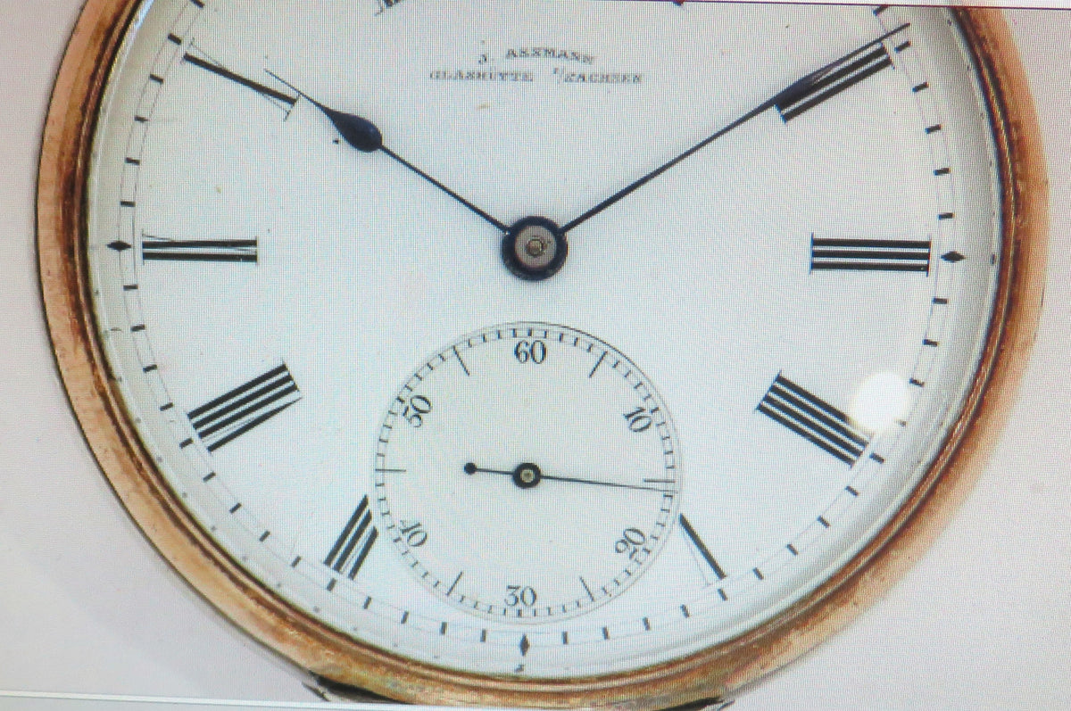 Julius Assmann Glashütte Taschenuhr ca. 1883 in Faksimile Originaletui - Sammler-Uhren