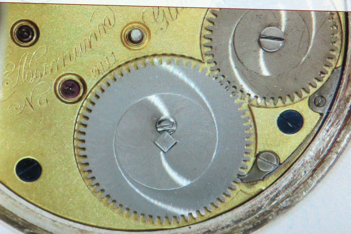 Julius Assmann Glashütte Taschenuhr ca. 1883 in Faksimile Originaletui - Sammler-Uhren