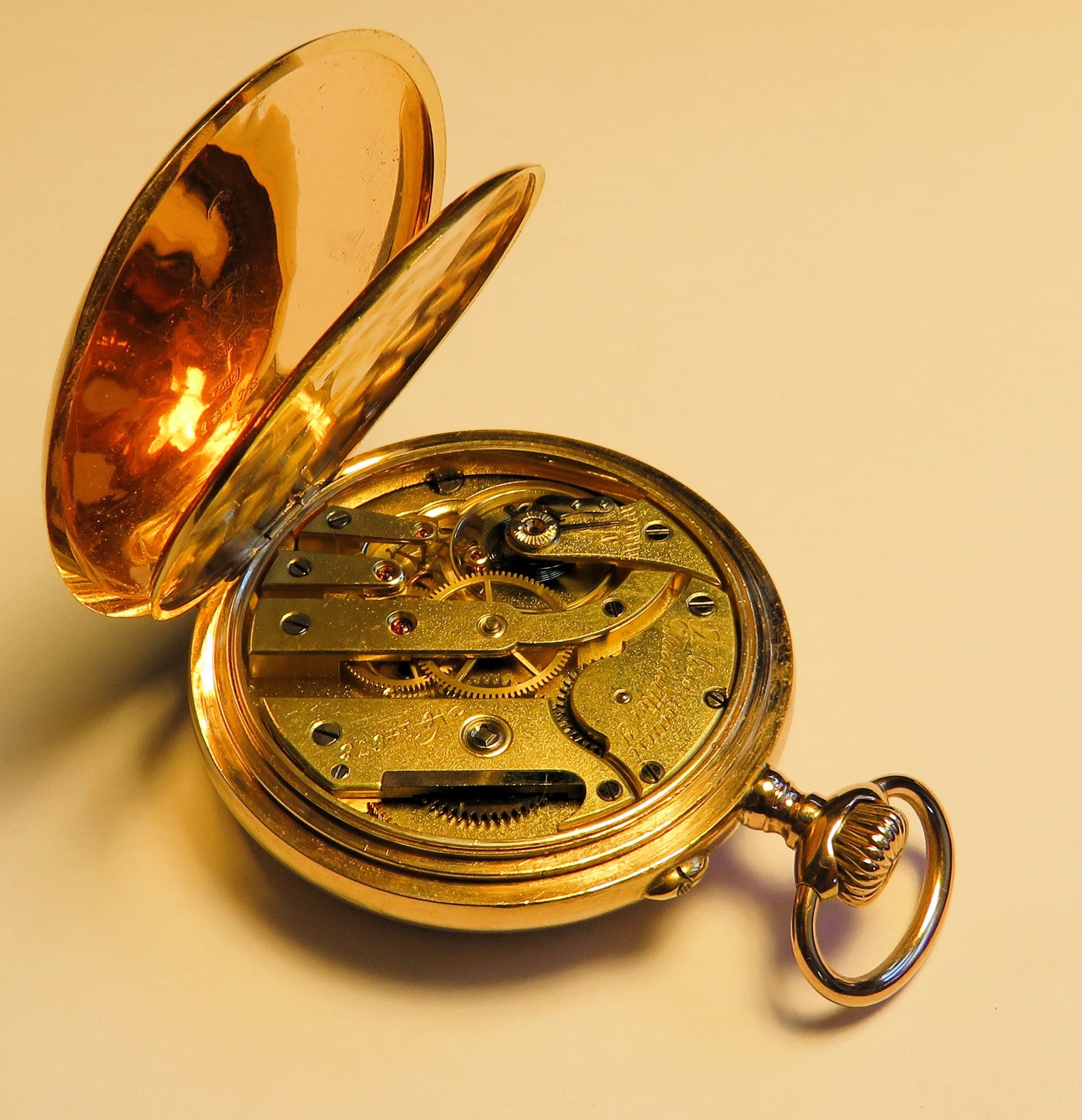 Julius Assmann Glashütte massiv Gold Herrentaschenuhr Lepine 91g Nummern identisch - Sammler - Uhren