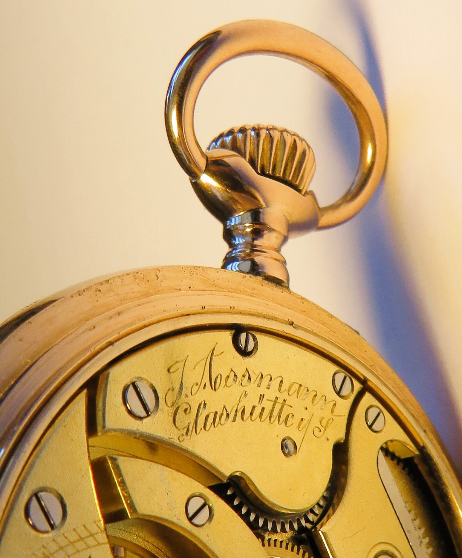 Julius Assmann Glashütte massiv Gold Herrentaschenuhr Lepine 91g Nummern identisch - Sammler - Uhren