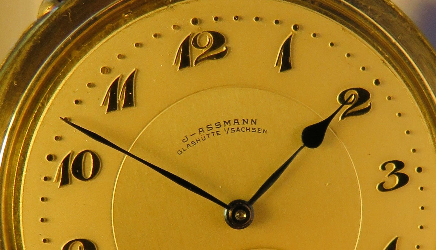 Julius Assmann große Silber HTU seltenes Breguet Zifferblatt, Glashütte 1920 - Sammler - Uhren