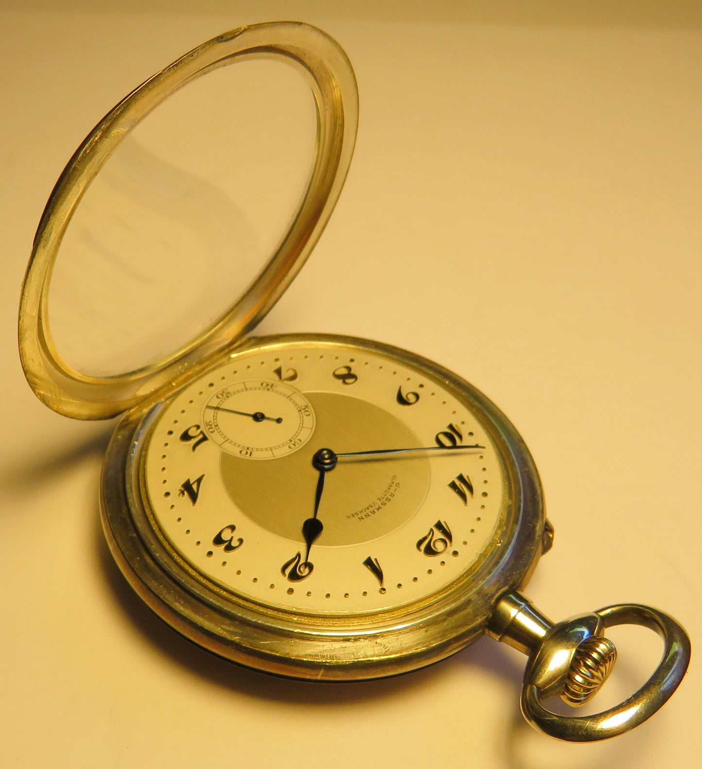 Julius Assmann große Silber HTU seltenes Breguet Zifferblatt, Glashütte 1920 - Sammler - Uhren