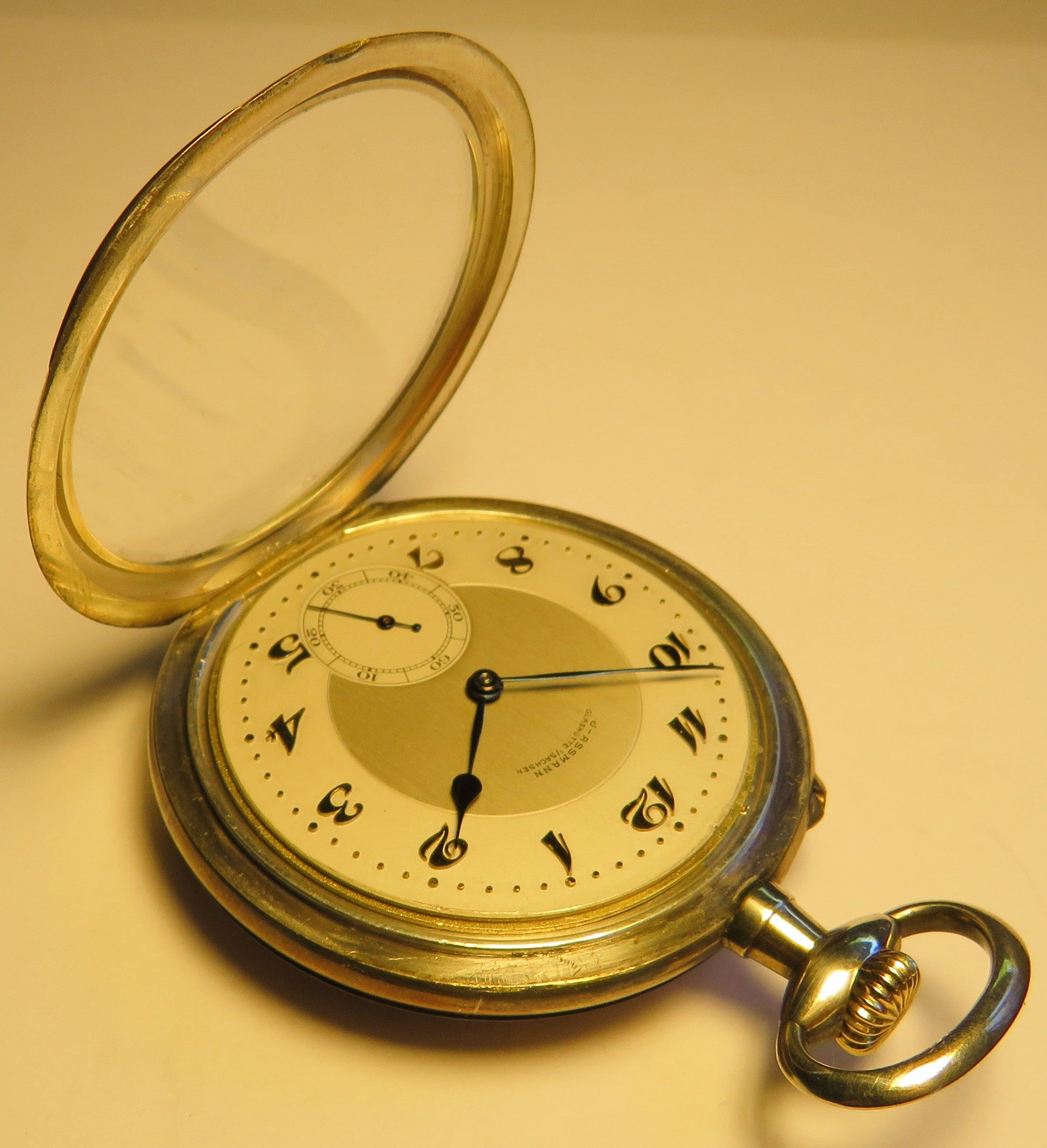 Julius Assmann große Silber HTU seltenes Breguet Zifferblatt, Glashütte 1920 - Sammler - Uhren