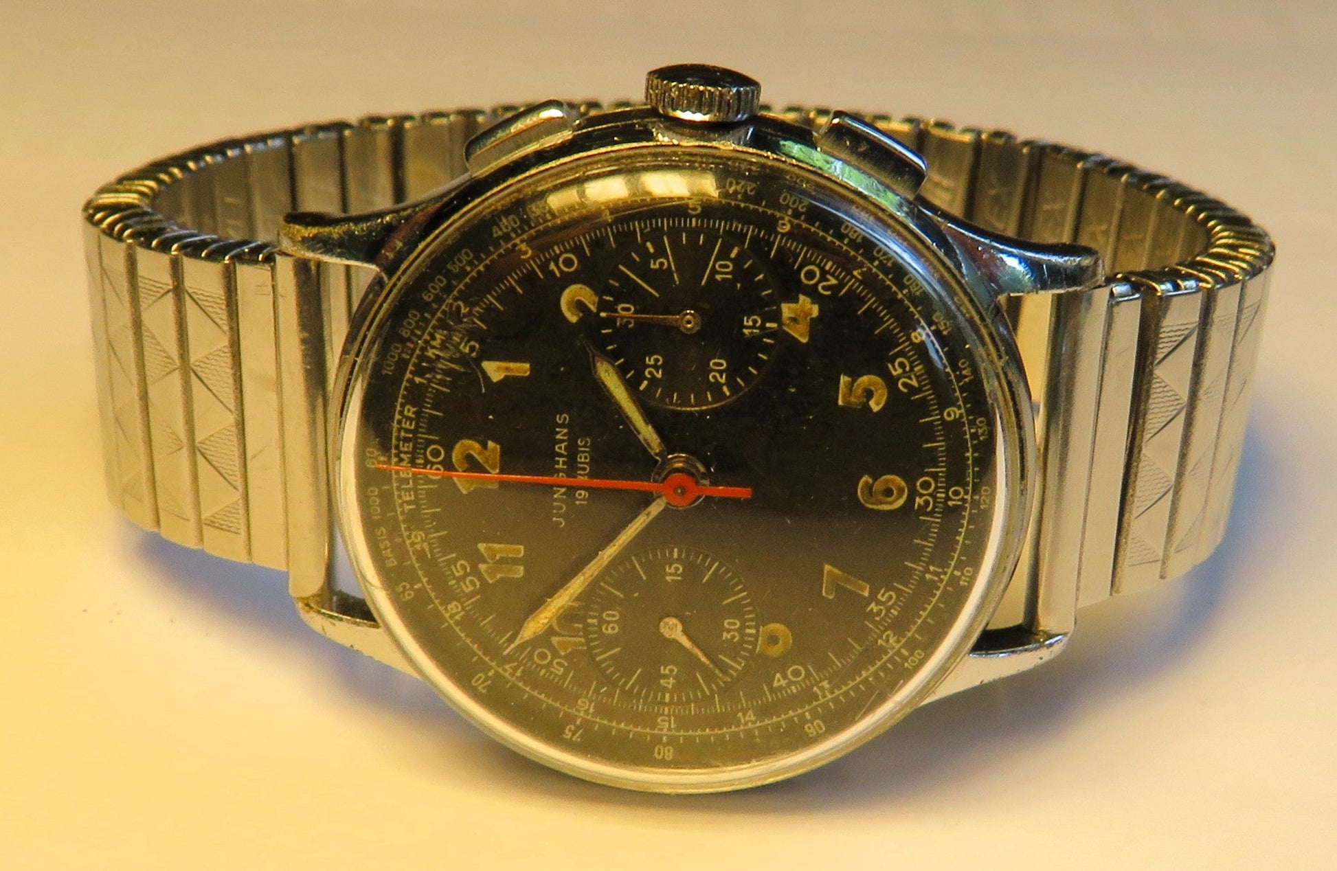 Junghans J88 früher Schaltrad / Flieger Chronograph ca. 1950 - Bundeswehr - Sammler - Uhren