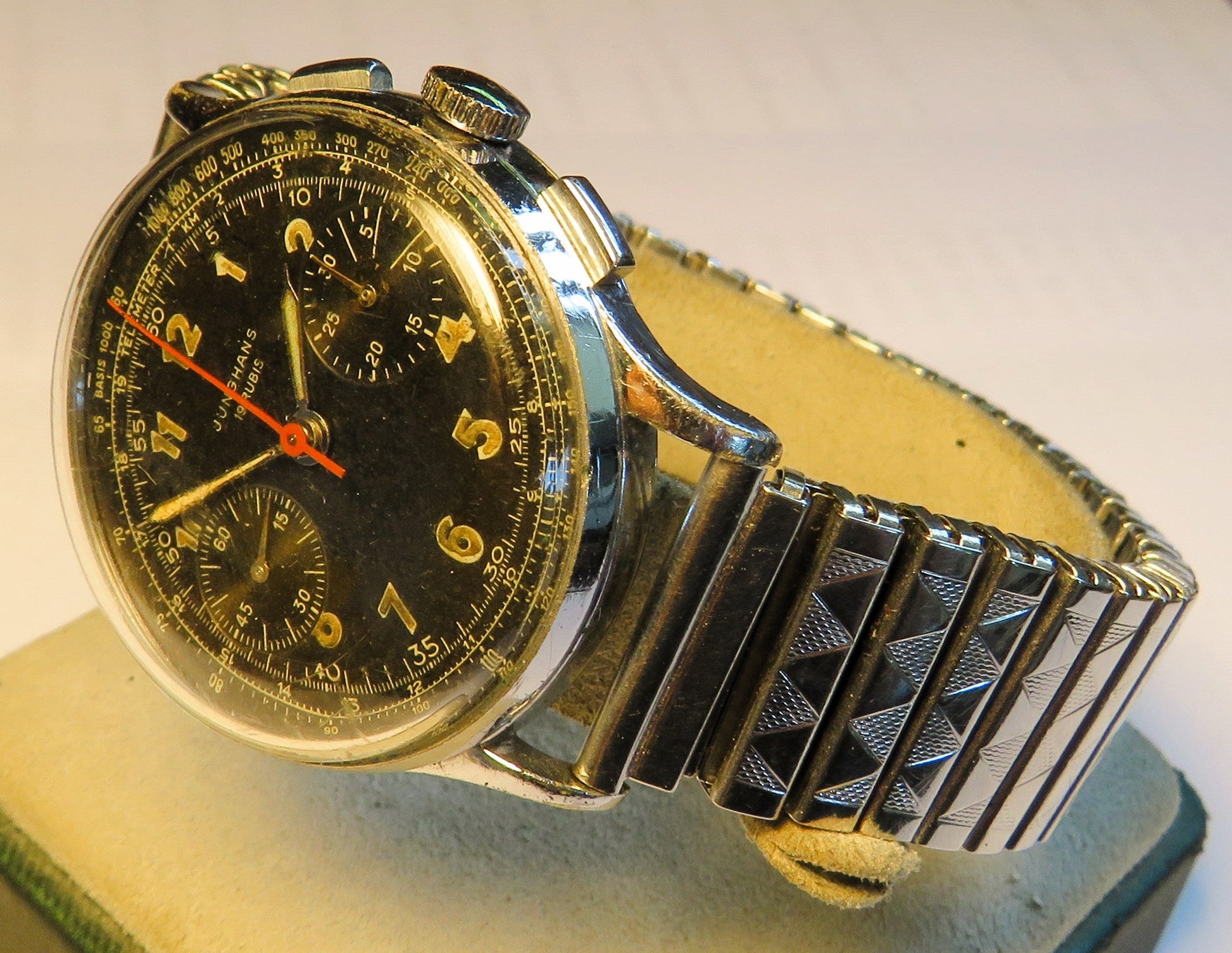 Junghans J88 früher Schaltrad / Flieger Chronograph ca. 1950 - Bundeswehr - Sammler - Uhren