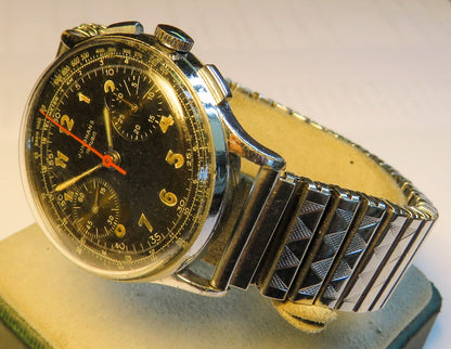 Junghans J88 früher Schaltrad / Flieger Chronograph ca. 1950 - Bundeswehr - Sammler - Uhren