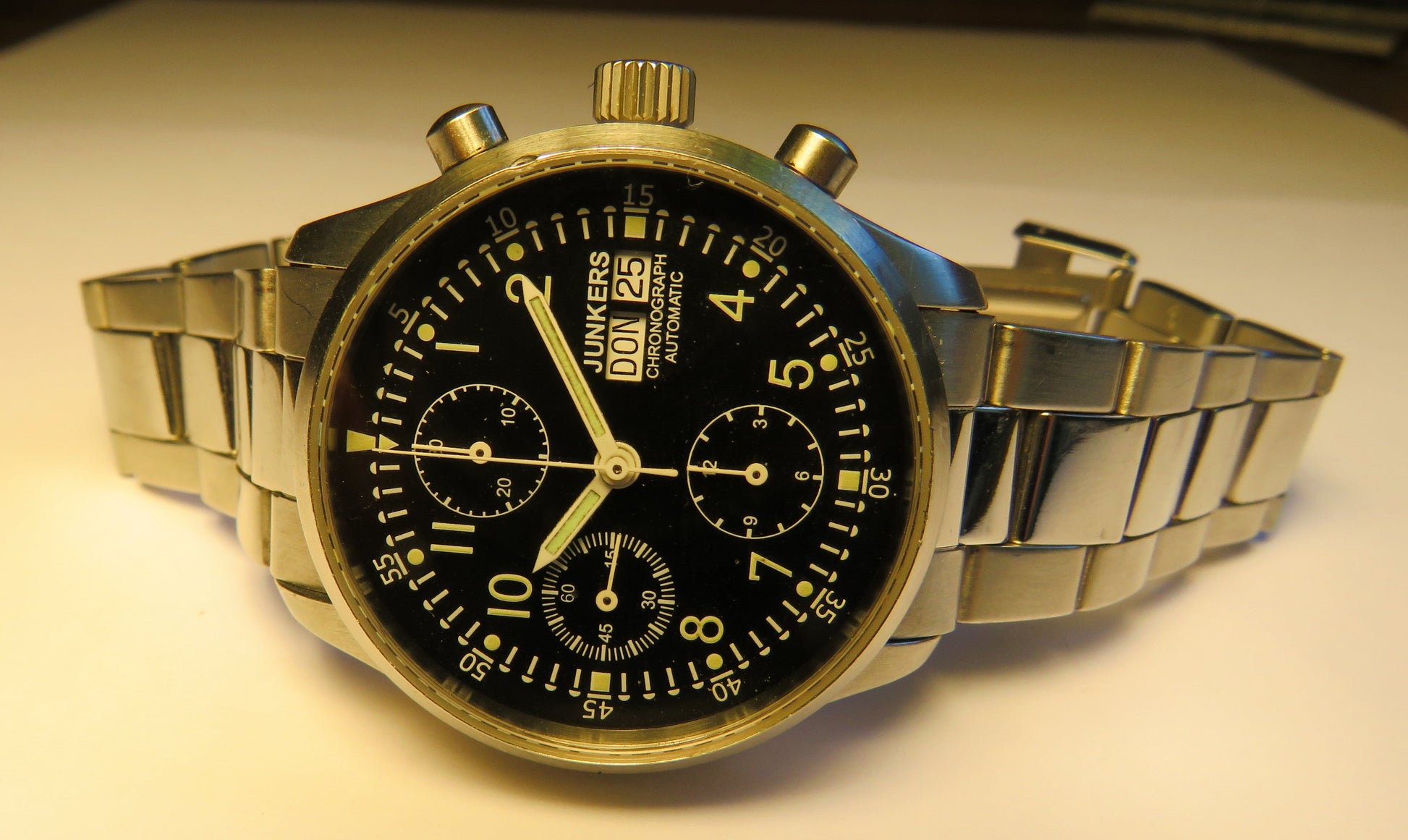 Junkers FM Chronograph Fliegeruhr Automatik Day Date ca. 2000 - Sammler - Uhren