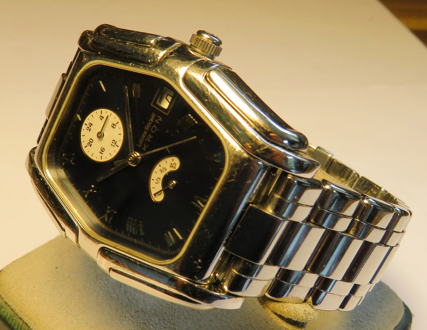 Kron Lucien Rochat Luxus Herren Armbanduhr Automatik Datum Gangreserve - Sammler - Uhren