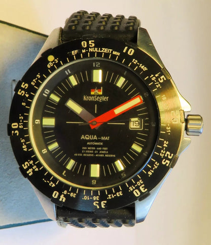 Kronsegler Glashütte Aqua Mat Taucheruhr Herren 200m wasserdicht Fullset Papiere - Sammler - Uhren