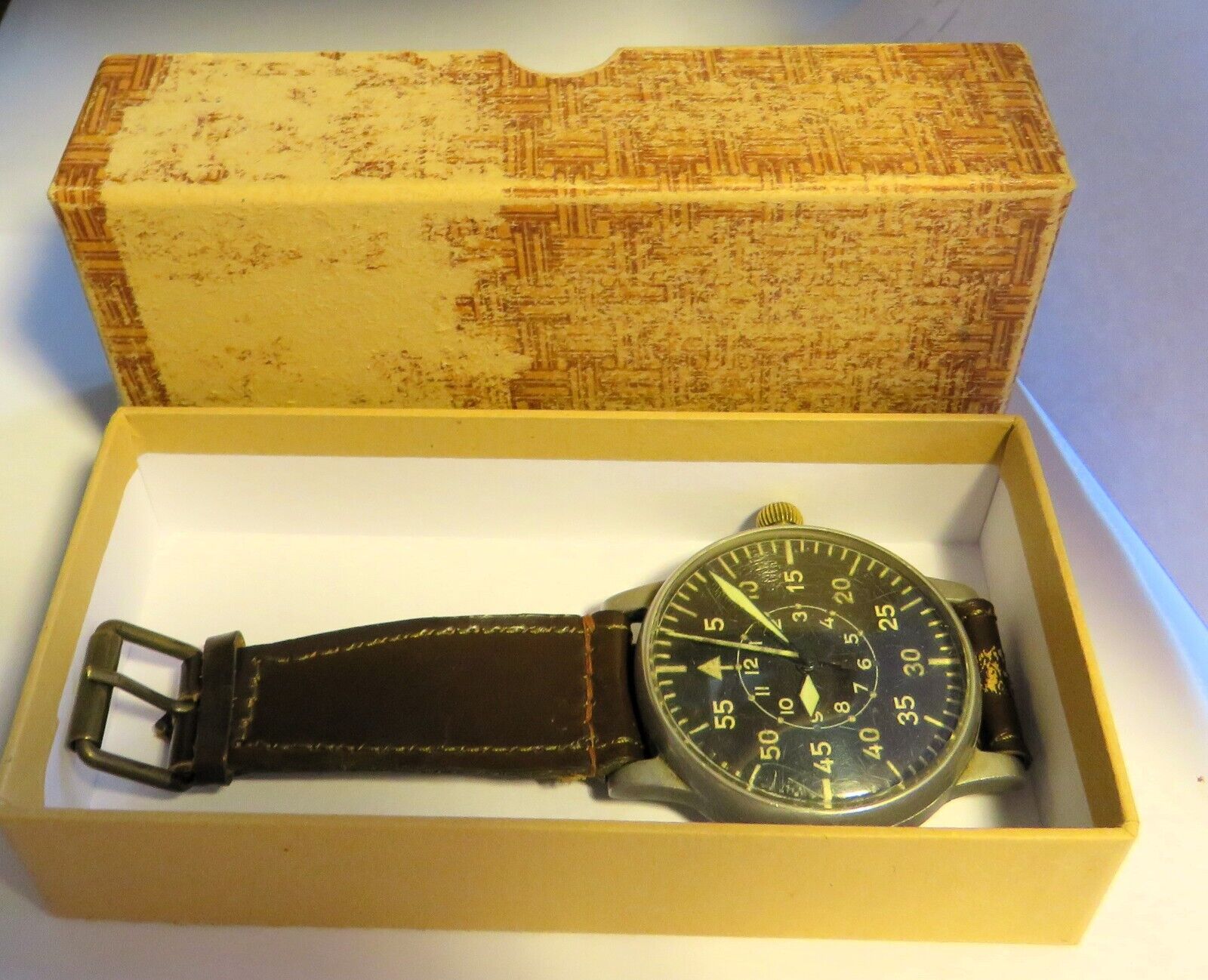 Lange & Söhne Fliegeruhr B - Uhr Beobachtungsuhr Luftwaffe WK 2 OVP Schätzle - Sammler - Uhren