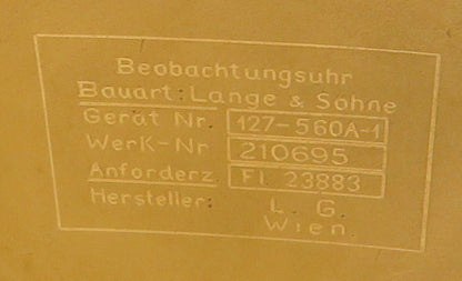 Lange & Söhne Fliegeruhr RLM NAV B - Uhr Beobachtungsuhr Reichs Luftwaffe WK 2 - Sammler - Uhren