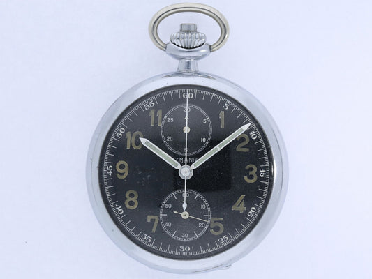 Lemania Militär Beobachtungs Schaltnocken Chronograph 2. Weltkrieg WK 2 ca. 1940 - Sammler - Uhren