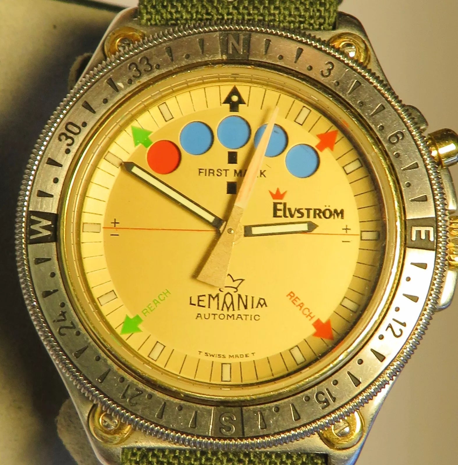 Lemania Regatta Elvström Luxus Automatic Chronograph Herren Fullset Box Papiere - Sammler - Uhren