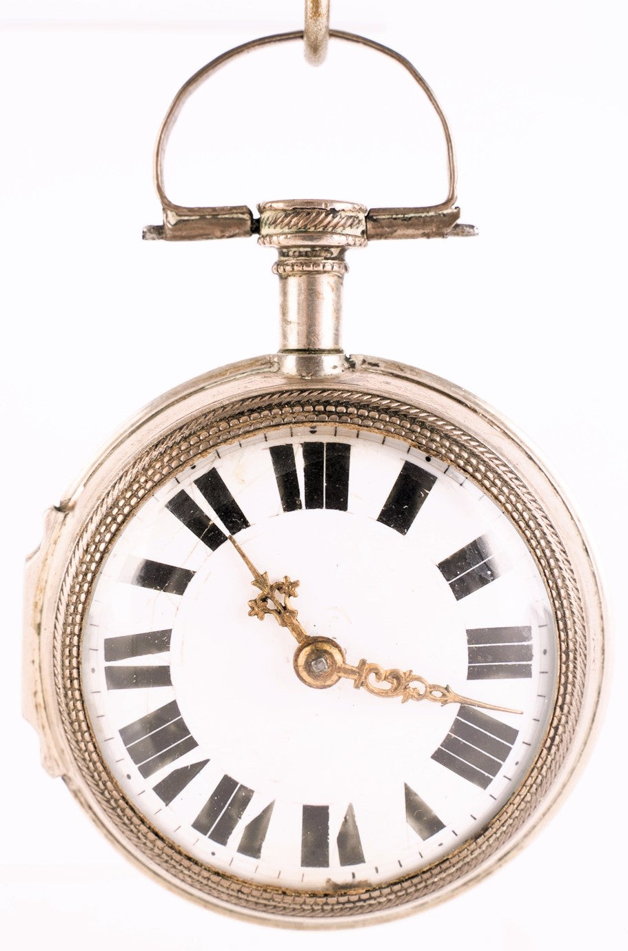 Augsburger Spindeltaschenuhr ca. 1750 massiv Silber Lindenmeyer