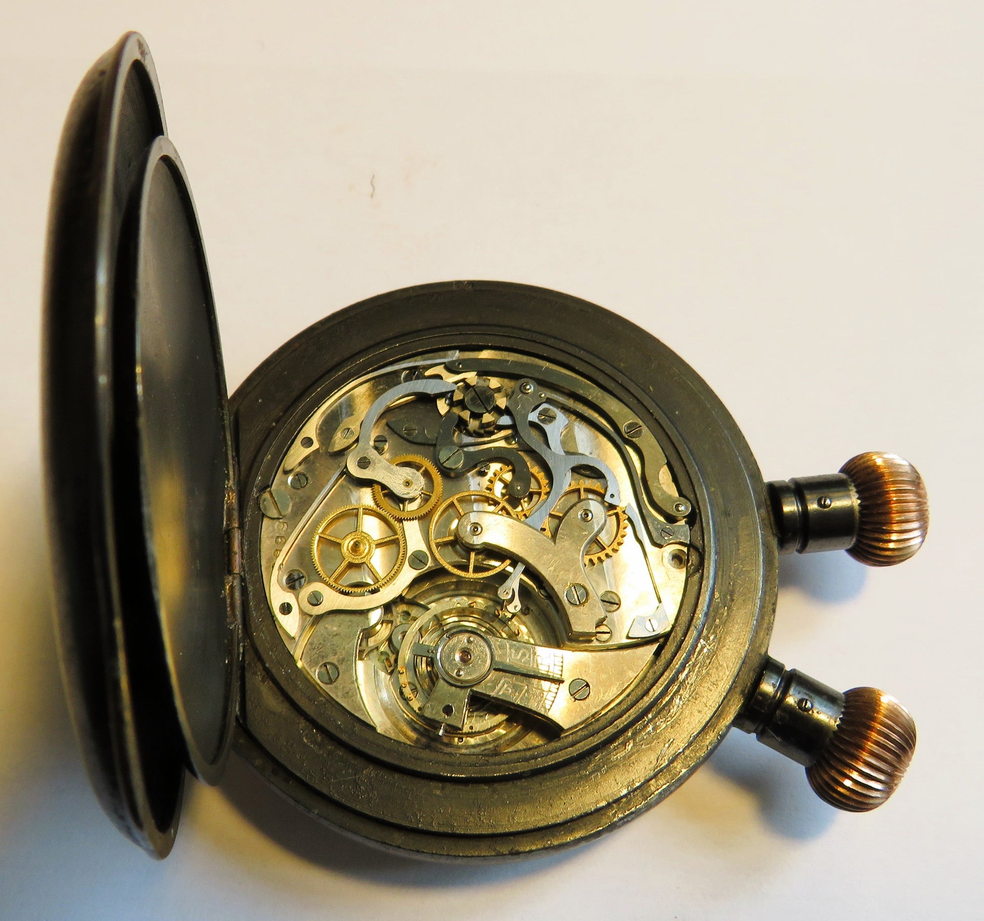 Löbner Berlin Heuer Semikrograph Rattrapante Stoppuhr WK 1 ca. 1915 - Sammler - Uhren