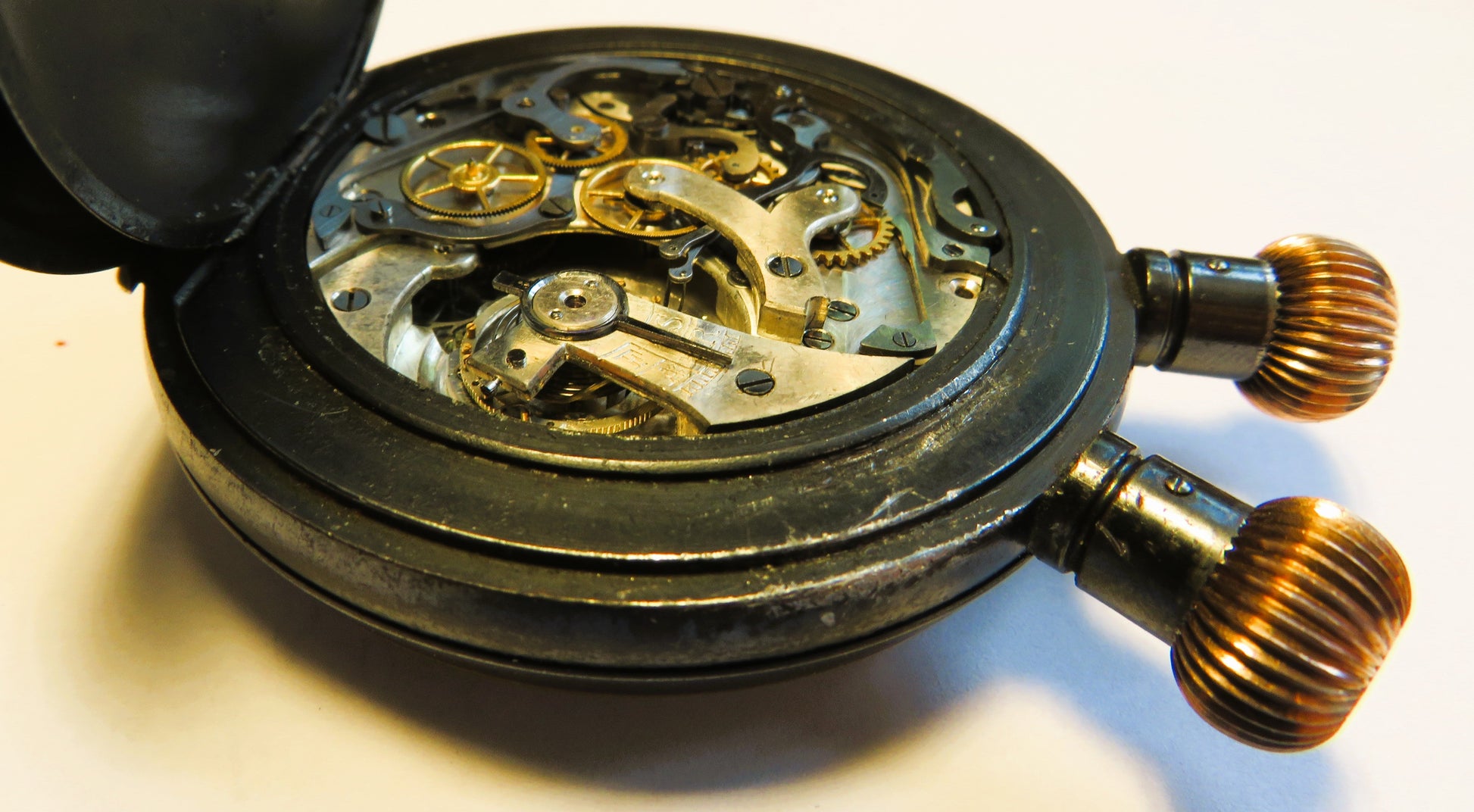 Löbner Berlin Heuer Semikrograph Rattrapante Stoppuhr WK 1 ca. 1915 - Sammler - Uhren