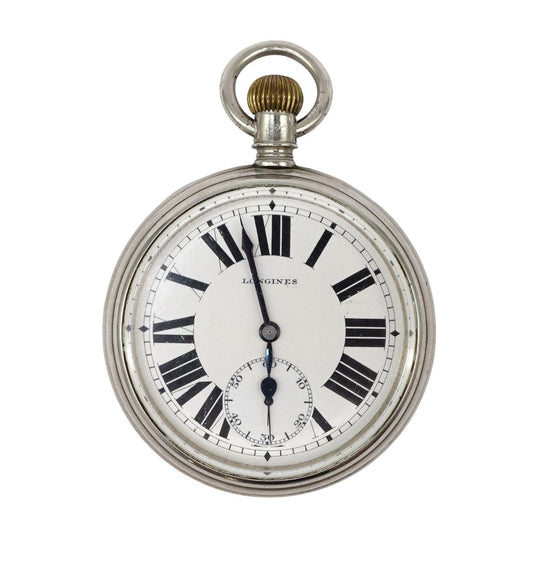 Longines Kal 21.25 übergroße 56mm Eisenbahneruhr mechanisch ca. 1900 - Sammler - Uhren