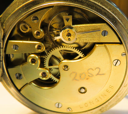 Longines Kal. L 20.52 gravierte Eisenbahner Taschen Uhr Kette / Münze ca. 1920 - Sammler - Uhren