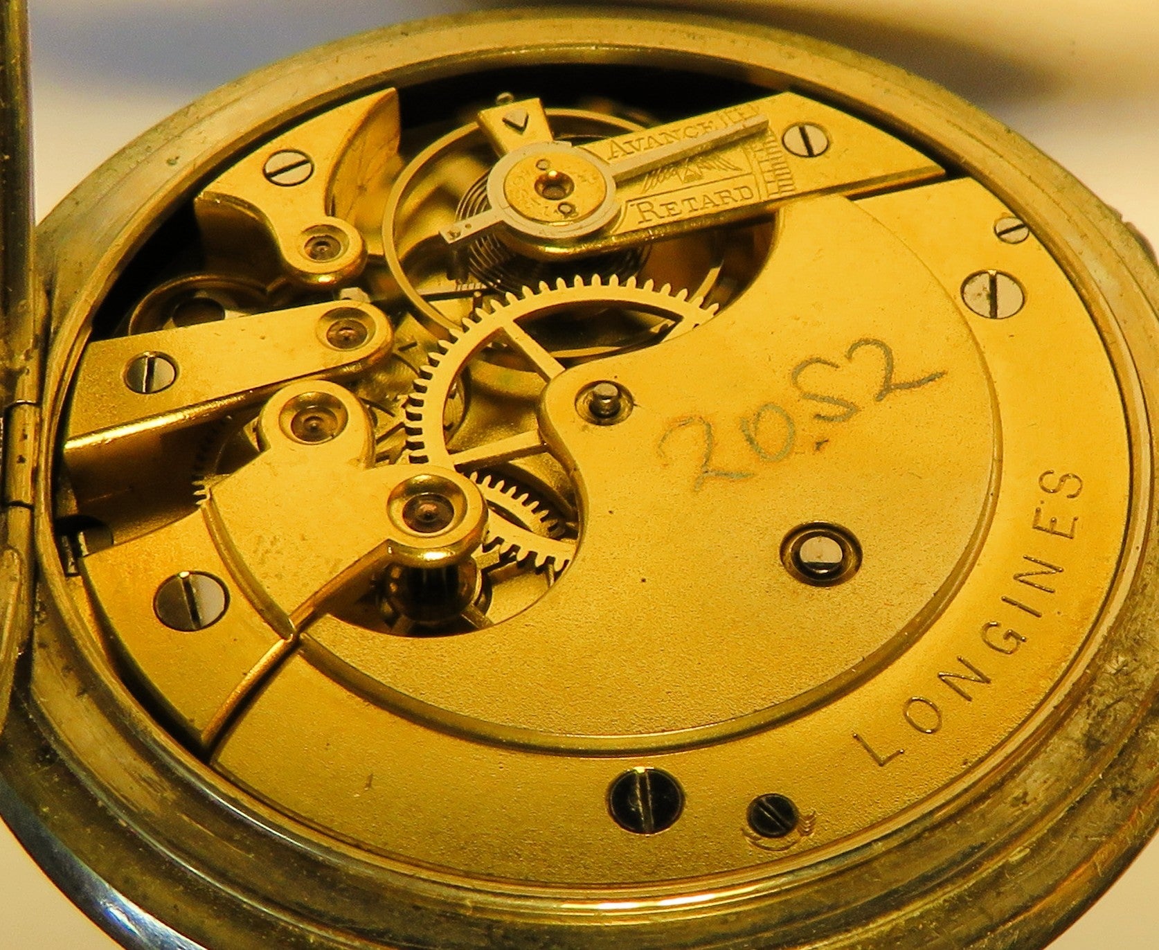 Longines Kal. L 20.52 gravierte Eisenbahner Taschen Uhr Kette / Münze ca. 1920 - Sammler - Uhren