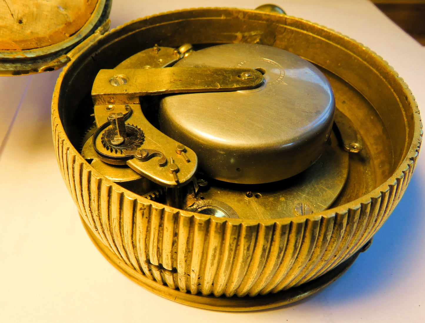 Mächtige 10cm antike Kutscheruhr Repitition ca. 1740 - Restaurationsobjekt - Sammler - Uhren