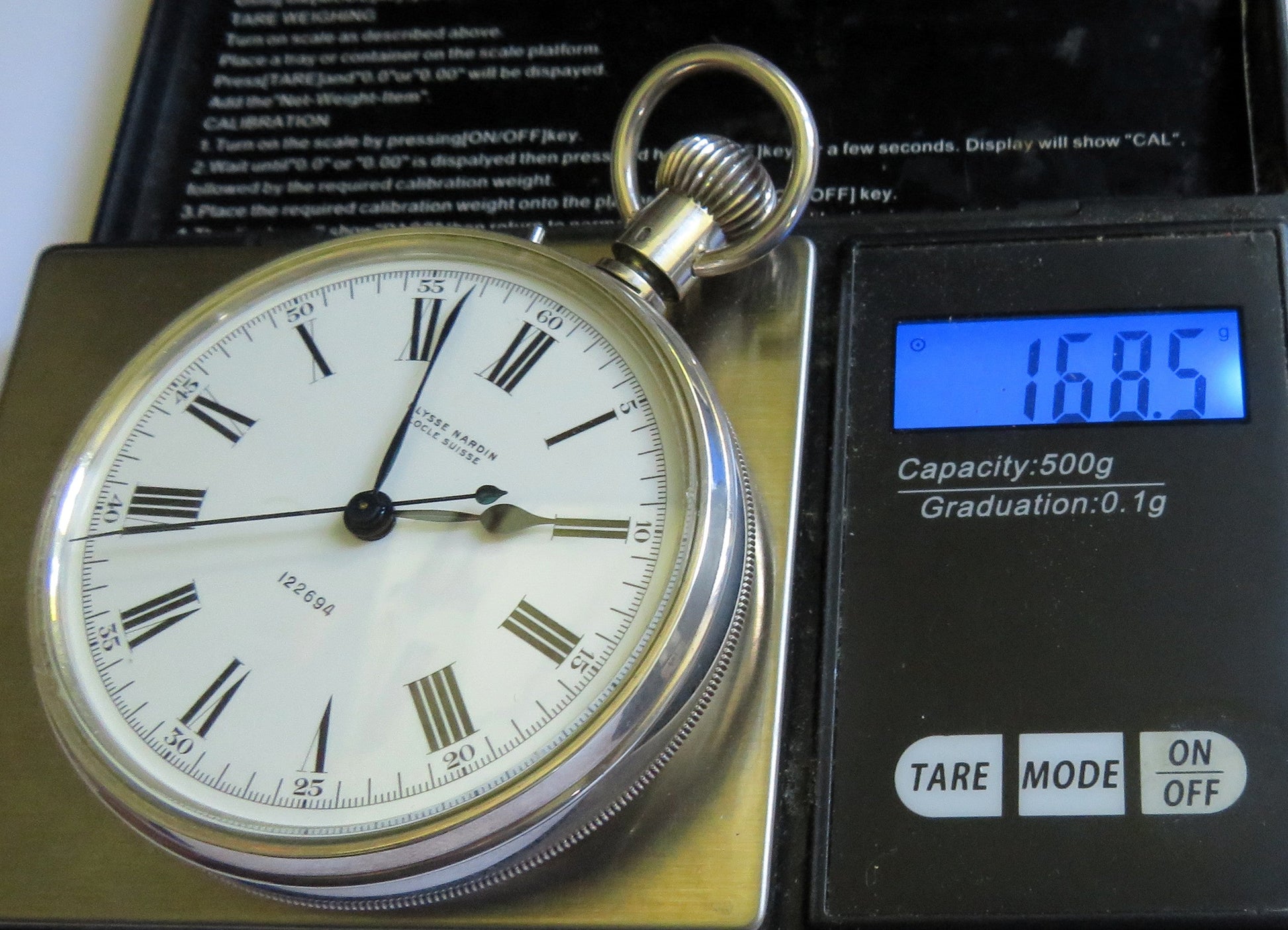 Marine Chronometer Ulysse Nardin 0,925 Silber B - Uhr Deck Beobachtungsuhr in OVP - Sammler - Uhren