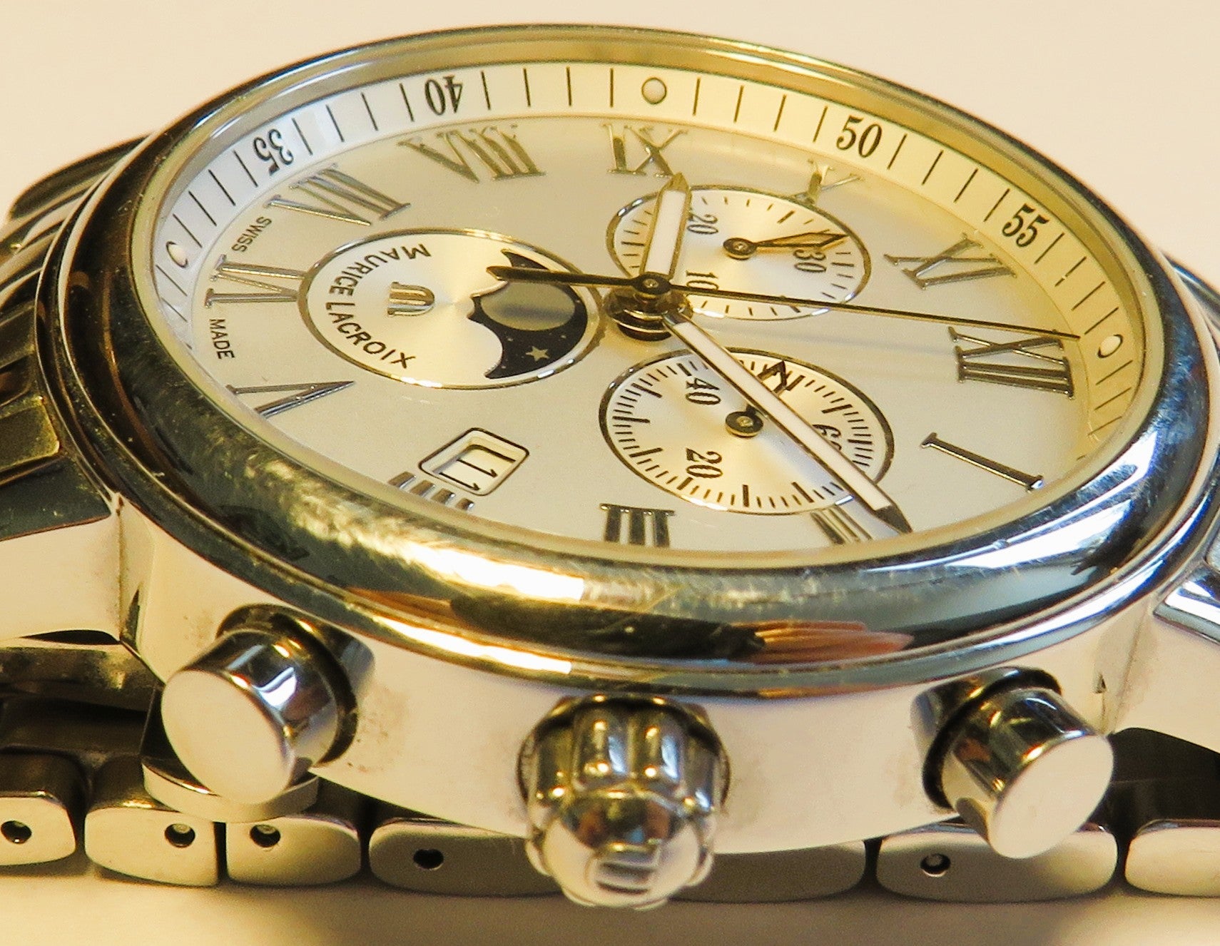 Maurice Lacroix Les Classiques Ref. LC1048 Chronograph Quarz Mondphase und Datum - Sammler - Uhren