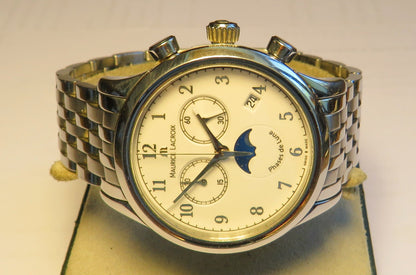 Maurice Lacroix Quarz Chronograph Phase de Lune LC 1087 Fullset OVP Papiere - Sammler-Uhren