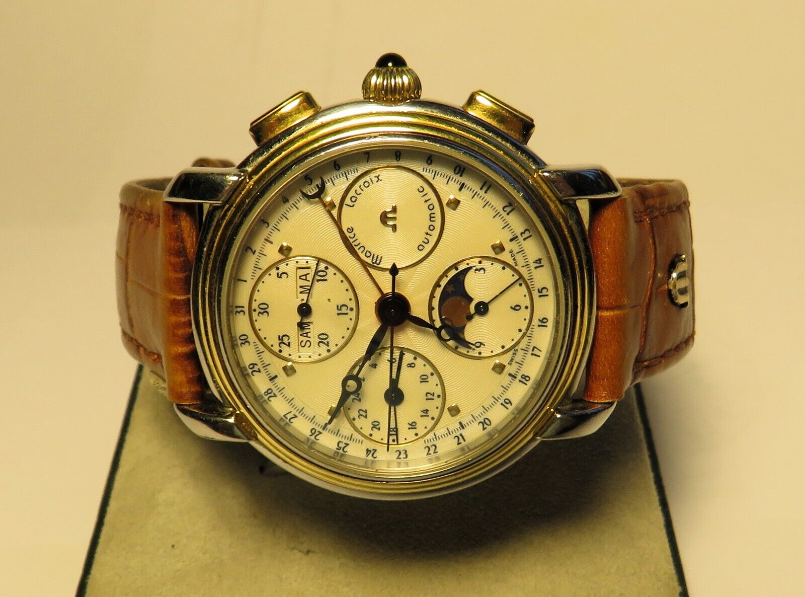 Maurice Lacroix Tomorrow ’ s Classics Stahl Gold Automatic HAU Mondphase OVP Pap - Sammler - Uhren