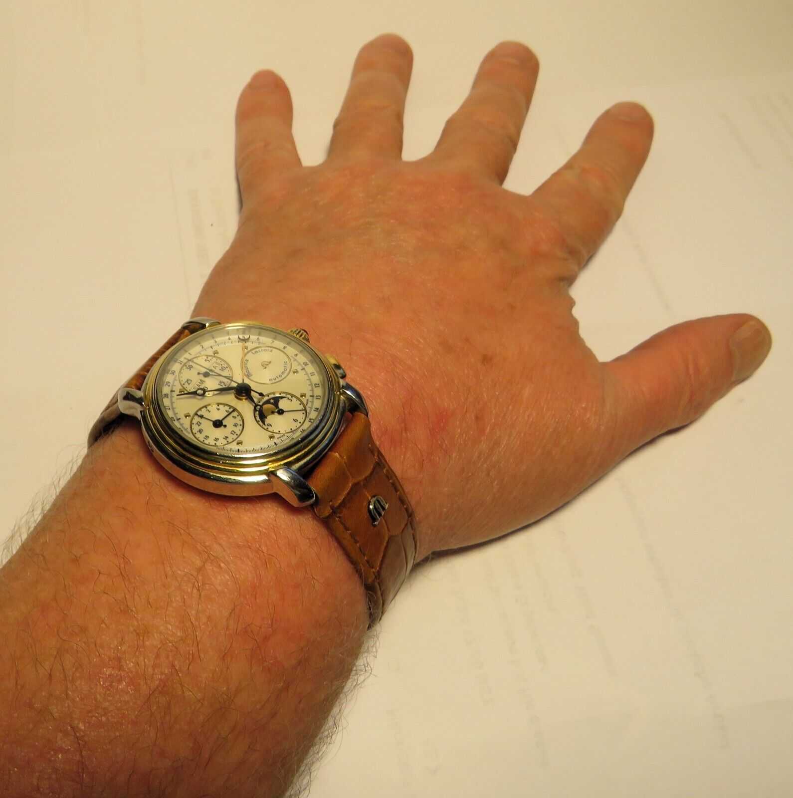 Maurice Lacroix Tomorrow ’ s Classics Stahl Gold Automatic HAU Mondphase OVP Pap - Sammler - Uhren
