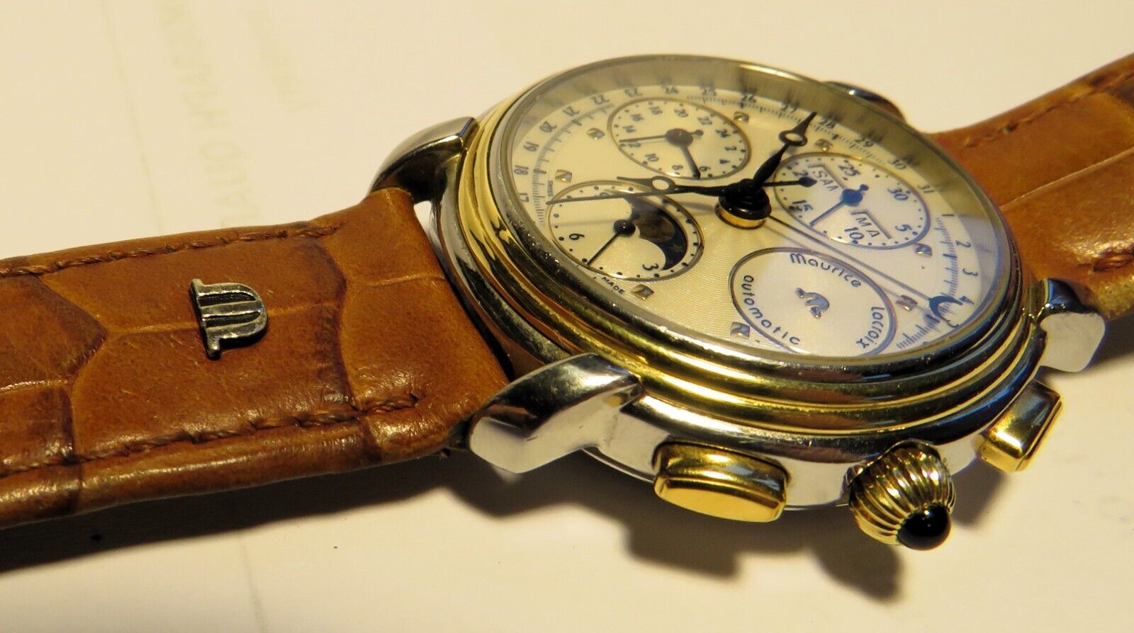 Maurice Lacroix Tomorrow ’ s Classics Stahl Gold Automatic HAU Mondphase OVP Pap - Sammler - Uhren
