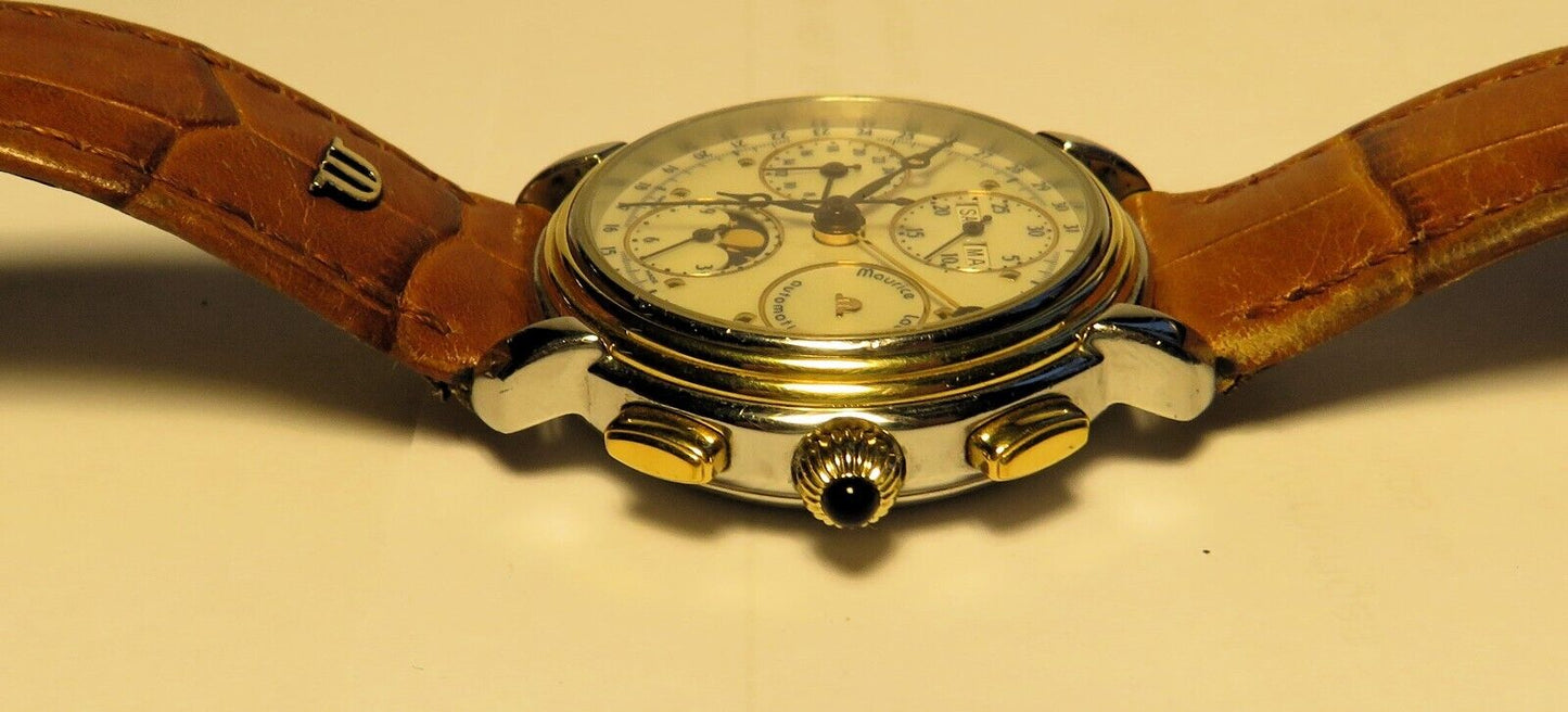 Maurice Lacroix Tomorrow ’ s Classics Stahl Gold Automatic HAU Mondphase OVP Pap - Sammler - Uhren