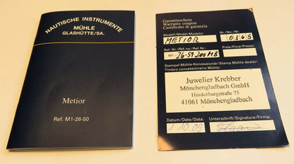 Metior Mühle Glashütte Nautische Instrumente Automatik Luxus HAU Fullset Papiere - Sammler - Uhren